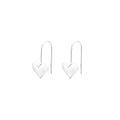 Women's silver heart-shaped earrings with glossy three-dimensional Korean-style design