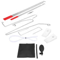 9-piece automotive emergency tool set with air pump wedge and plastic pry tools