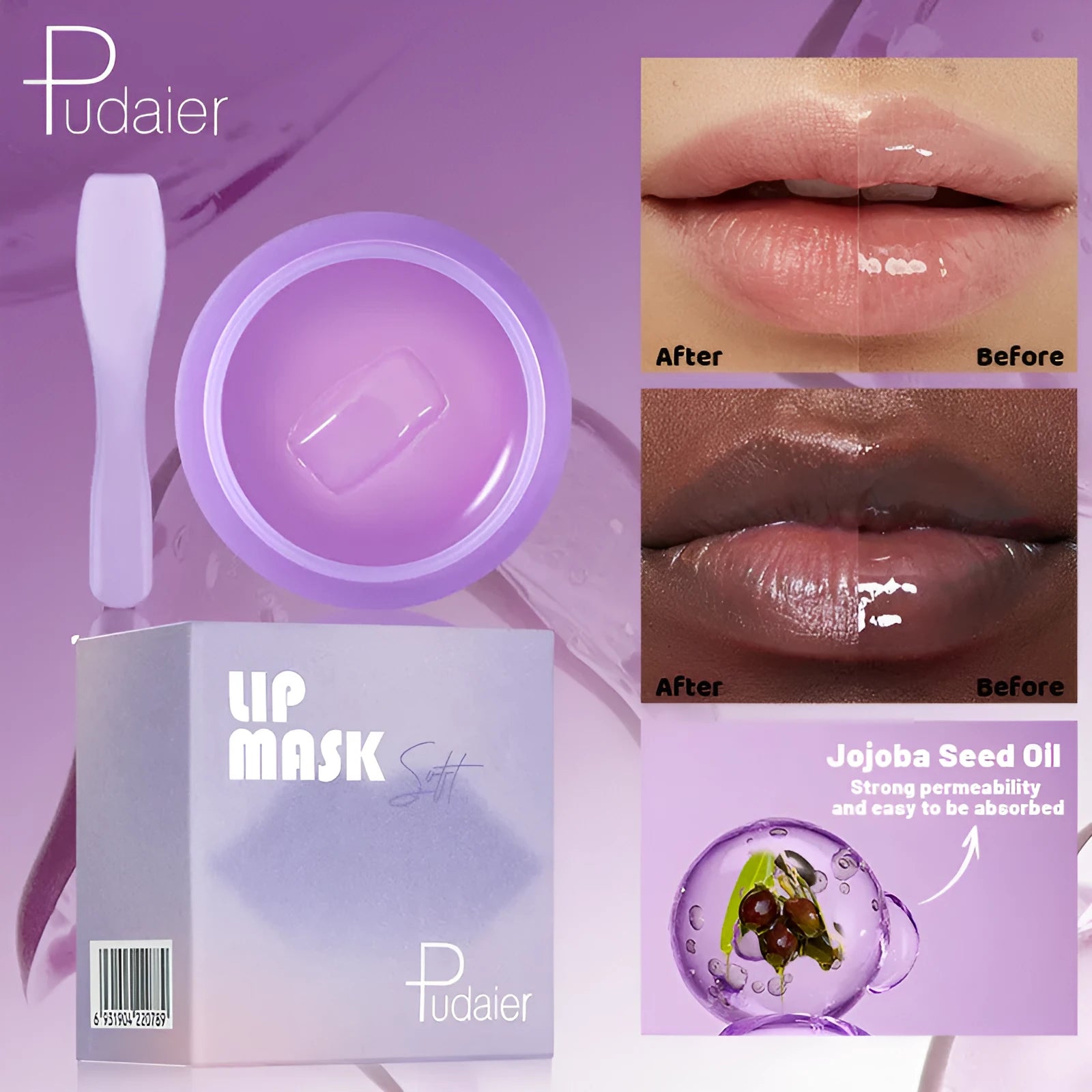 10ml exfoliating lip balm tube with scraper tool for lip lines and moisturising