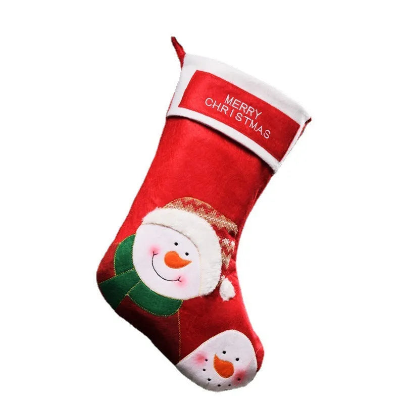 Christmas stocking with non-woven fabric in elk, elderly gentleman or snowman design with hanging pendant