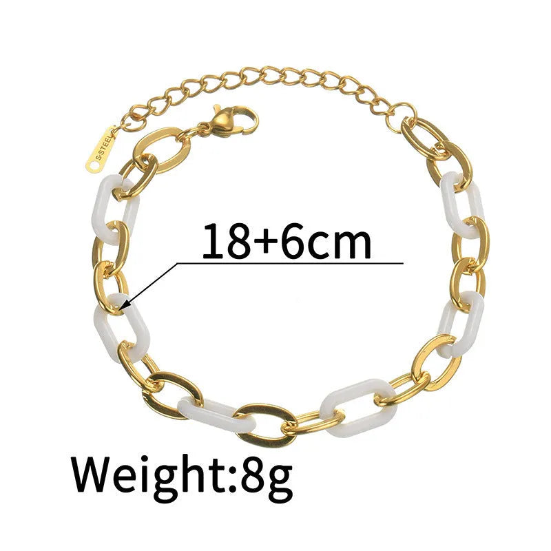 Women's stainless steel resin bracelet with double-layer loving heart design