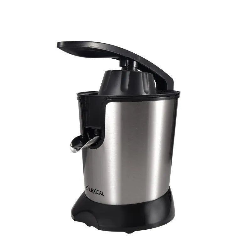 Stainless steel electric citrus juicer machine for lemons and oranges with round feeding port