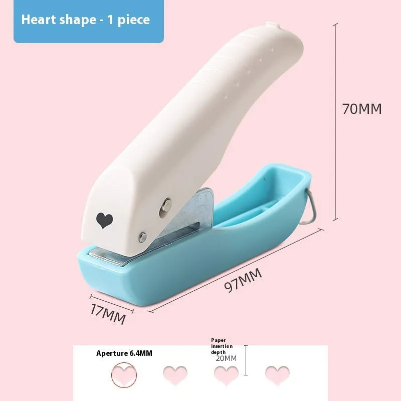 Small manual embossing punching machine with multiple pattern options for kindergarten craft activities