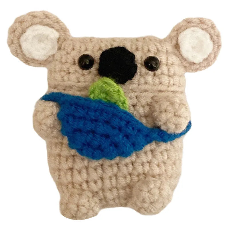 Handmade knitted koala bear backpack AirPods protective case cover for Apple wireless earphones