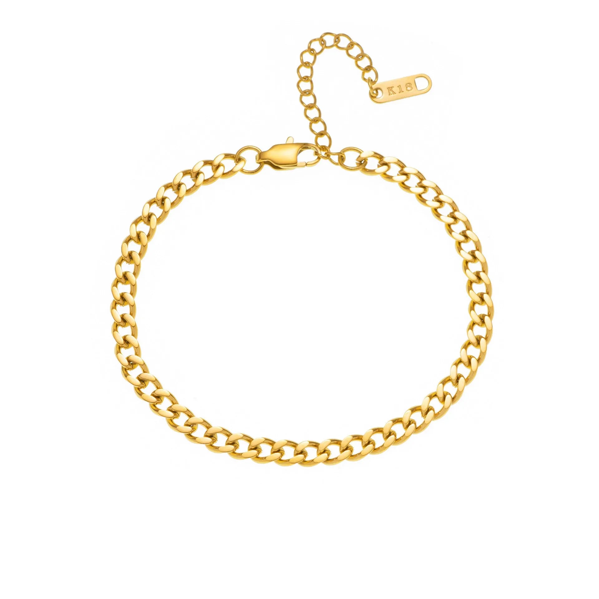 Personalised titanium steel necklace with a letter charm on a 40.5cm electroplated chain.