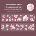 Roll of nature-themed decorative stickers showing ginkgo leaves, maple leaves, and blue fallen leaves designs
