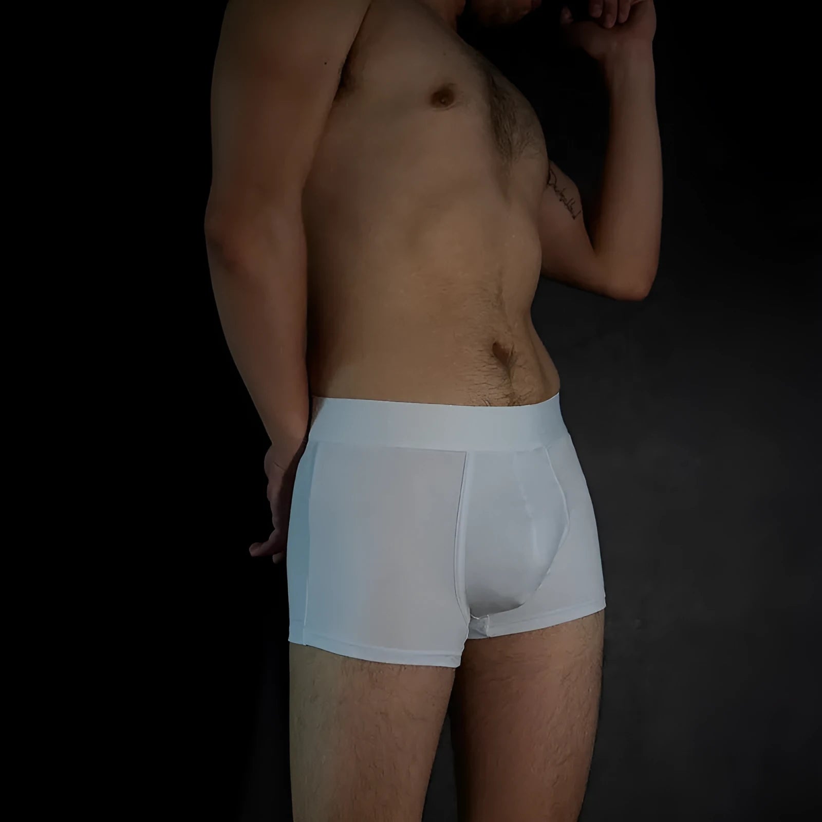 Men's solid colour cotton boxer shorts in black, white, silver grey, and light green options