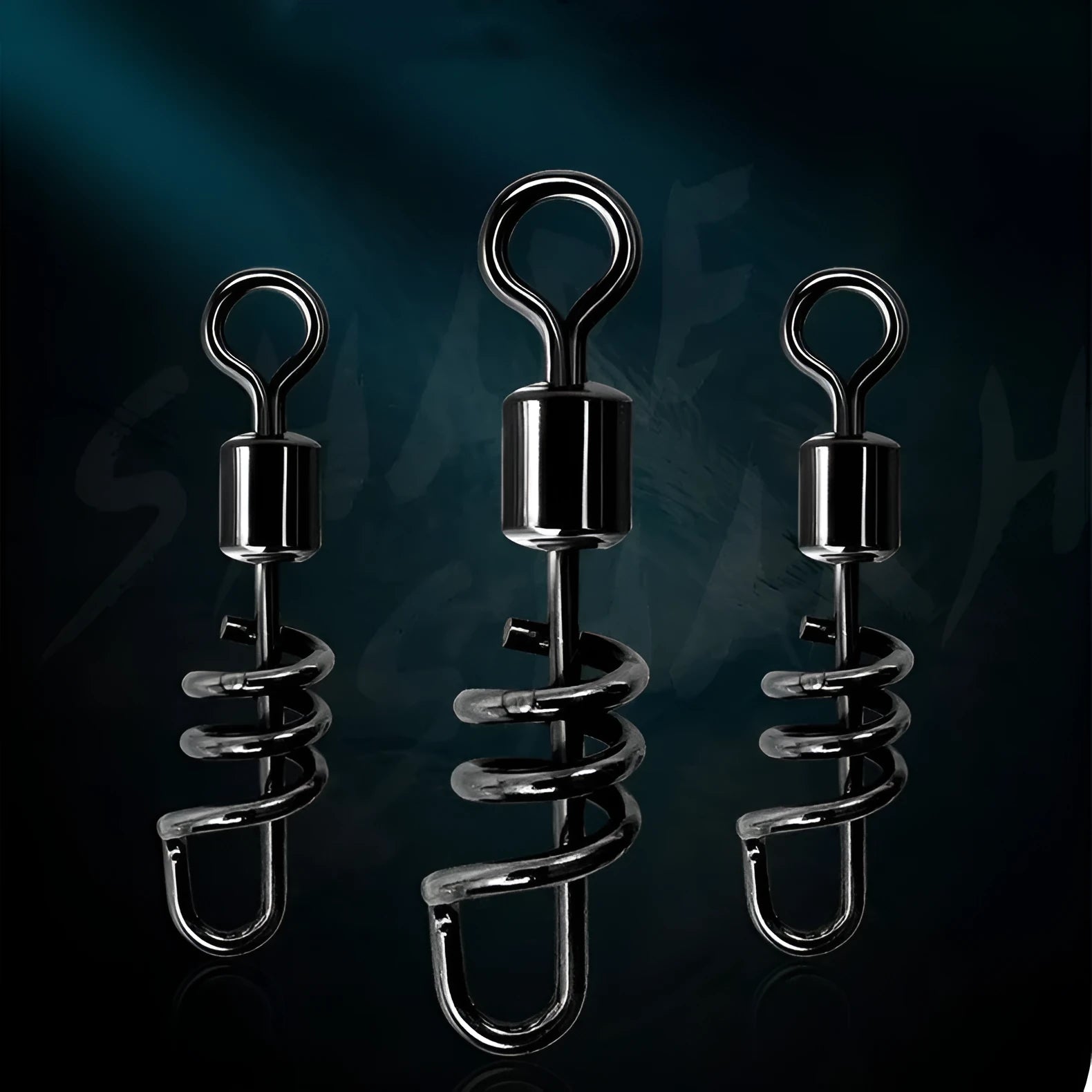 Stainless steel fishing swivel connector with copper centre in 8-shaped ring design