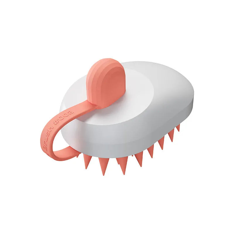 Soft silicone pet hair remover and massage brush for dogs and cats in dark blue colour
