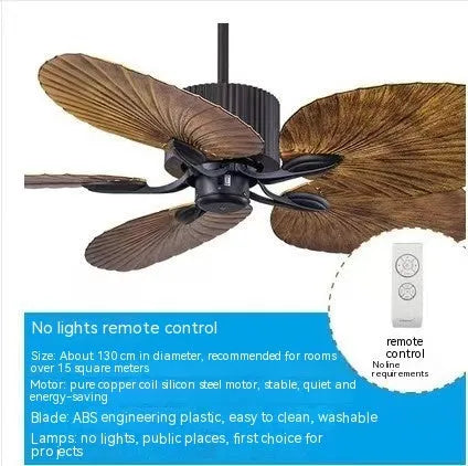 52-inch retro ceiling fan light with integrated lamps and wooden blades