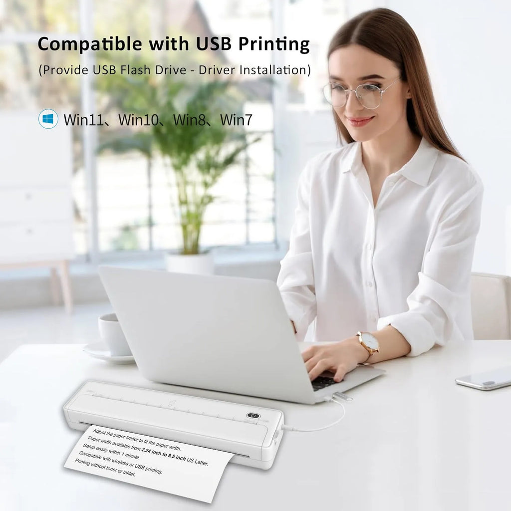 X8 portable A4 printer with Bluetooth wireless connectivity for mobile phones and computers