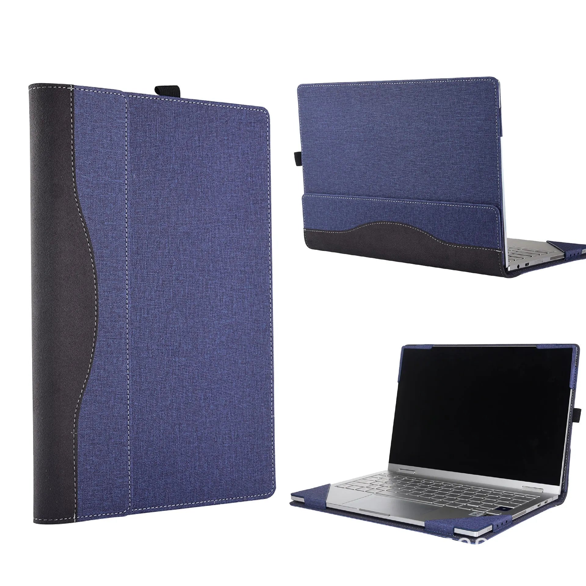 Black imitation leather protective sleeve with Chinese-style fabric design for Microsoft Laptop6 bag