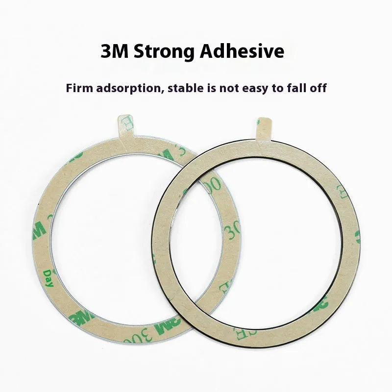 Magnetic ring phone holder in 430 stainless steel, 45x55x5mm, black finish on phone case