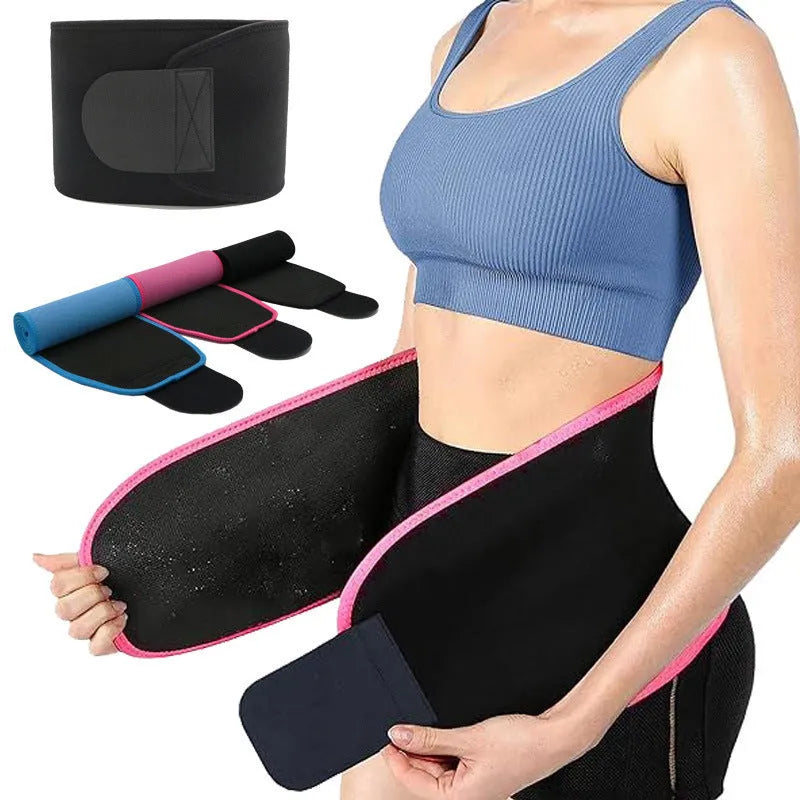 Neoprene lumbar support belt for fitness and running in black, blue, or pink colour