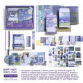 Creative journal gift box with A6 plaid notebook and accessory set including paper, stickers, cards, and photo frames