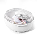 A modern aluminium defrosting plate with a separate USB cable for quick household food thawing.