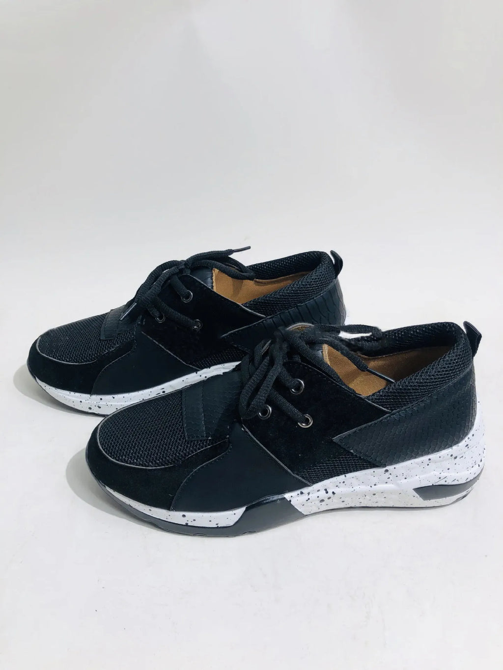 Women's casual sneakers with suede upper and wedge heel in various colour options