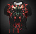 Men's 3D tiger pattern short sleeve t-shirt in thin bird eye cloth polyester fabric