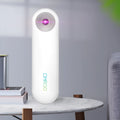White portable UV sterilizer lamp showing compact size for personal disinfection use.
