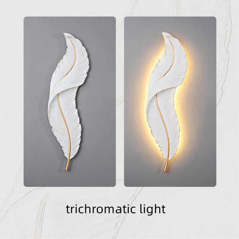 Modern minimalist LED wall lamp with PVC shade tricolor dimming white warm neutral light for bedroom