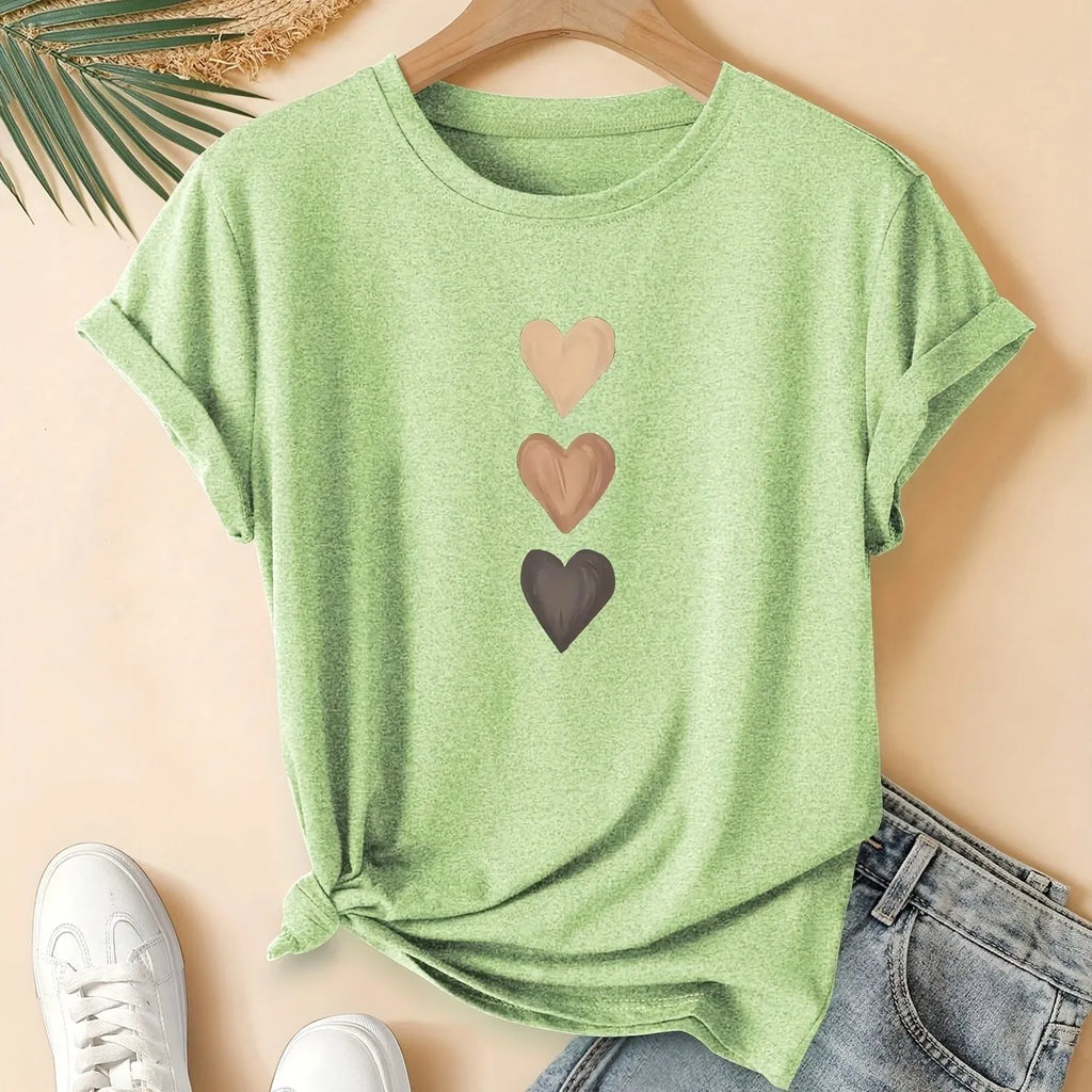 Women's pure cotton short sleeve t-shirt with Chinese art retro drawing pattern print