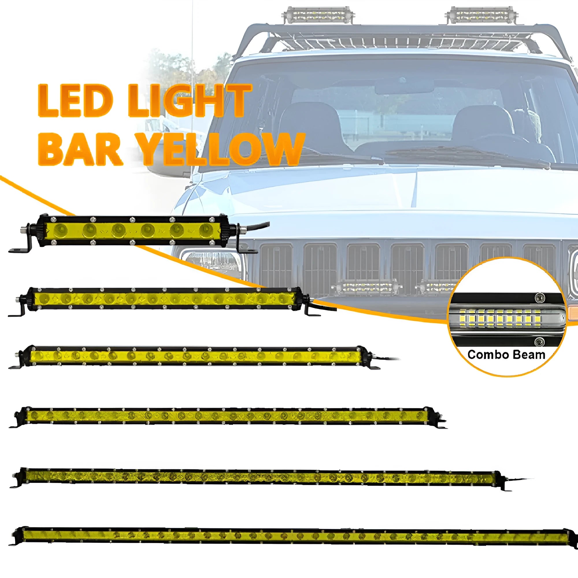 25-inch aluminium single row LED light bar with cool white LEDs and mounting brackets