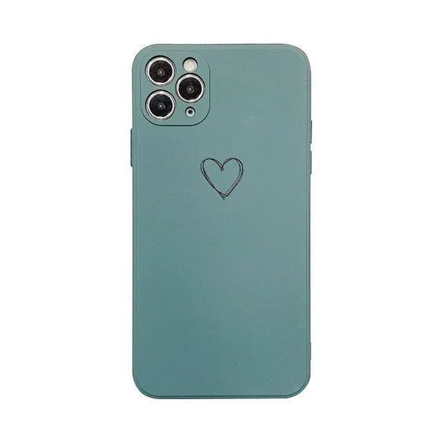 Silicone TPU back cover phone case for Apple iPhone, shown in multiple solid colour options.