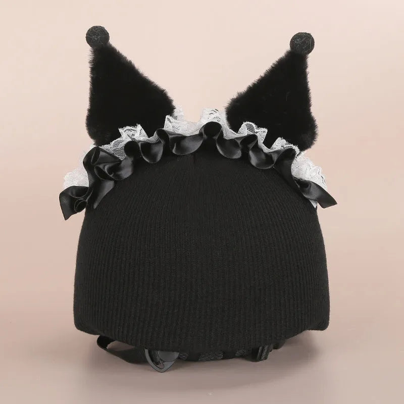 Soft plush cartoon character cover on an M-size bicycle helmet