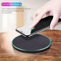 Qi wireless charging pad for iPhone 11 with non-slip silicone ring and included USB-C cable