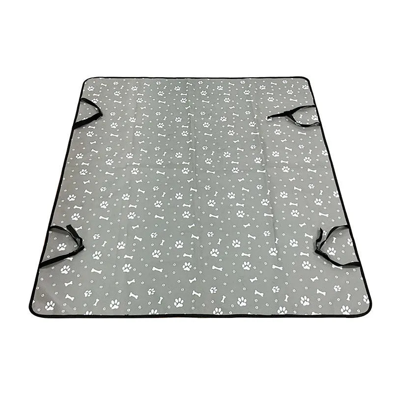 Car rear seat protector mat for dogs in cloth material with water resistant properties