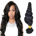 Loose wave real human hair curtain in natural black colour