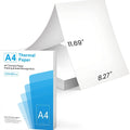 White A4 thermal printer paper sheets in packaging for enterprise use.