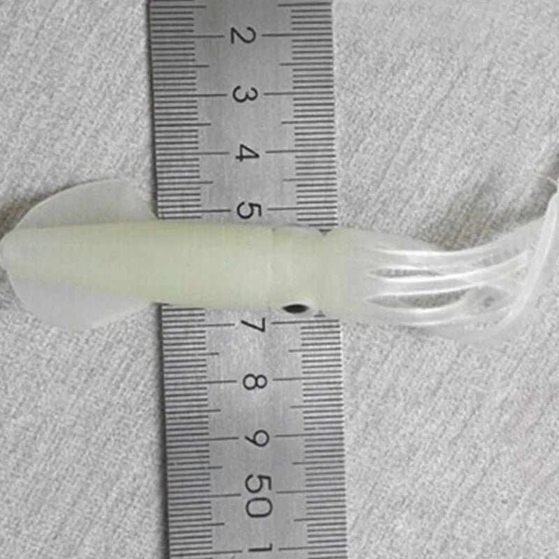 Luminous squid bait 105mm 8.5g soft plastic light green bionic shape for sea fishing