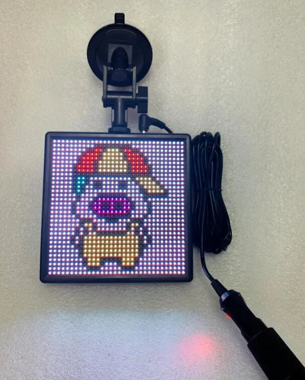 Bluetooth wireless LED car display screen with aluminium frame and 32x32 RGB lamp bead matrix