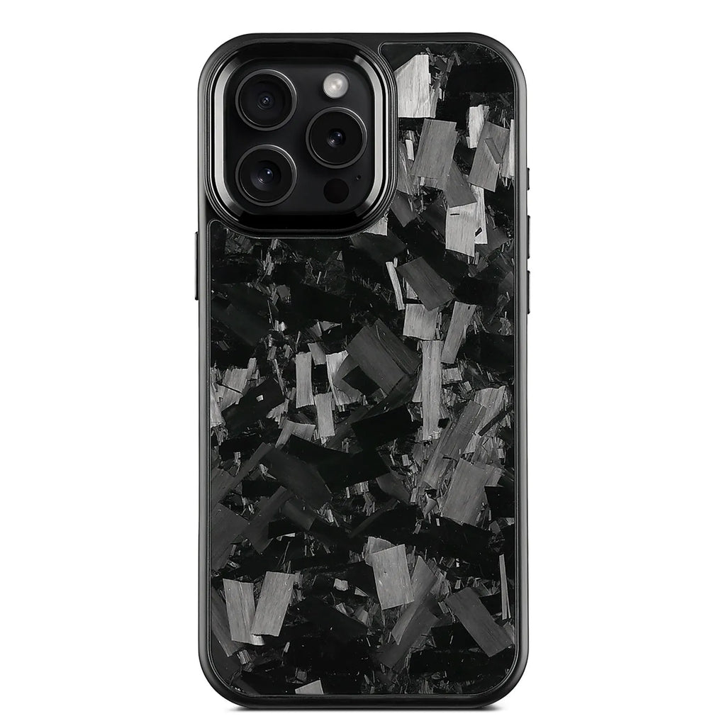 Metal frame forged pattern mobile phone case with carbon fibre construction in black blue gold colour with magnetic feature