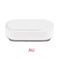 White portable ultrasonic cleaning machine with stainless steel tank for jewellery and glasses.