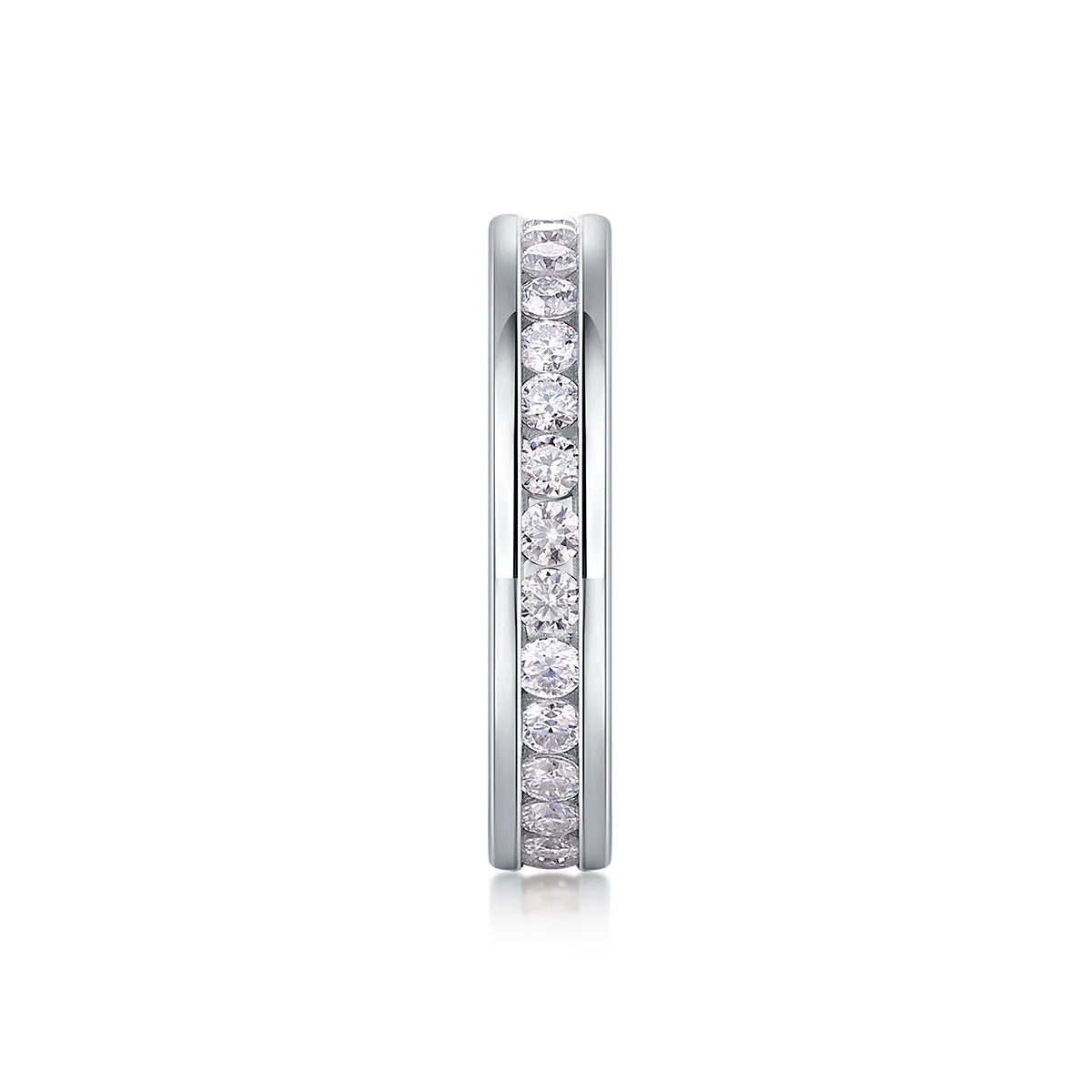 Moissanite star ring with S925 silver platinum-plated band, under 0.1 carat, size 6, showing star-cut stone in gift box