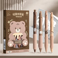 Erasable 0.5mm gel pen with cartoon designs in black and crystal blue colour options