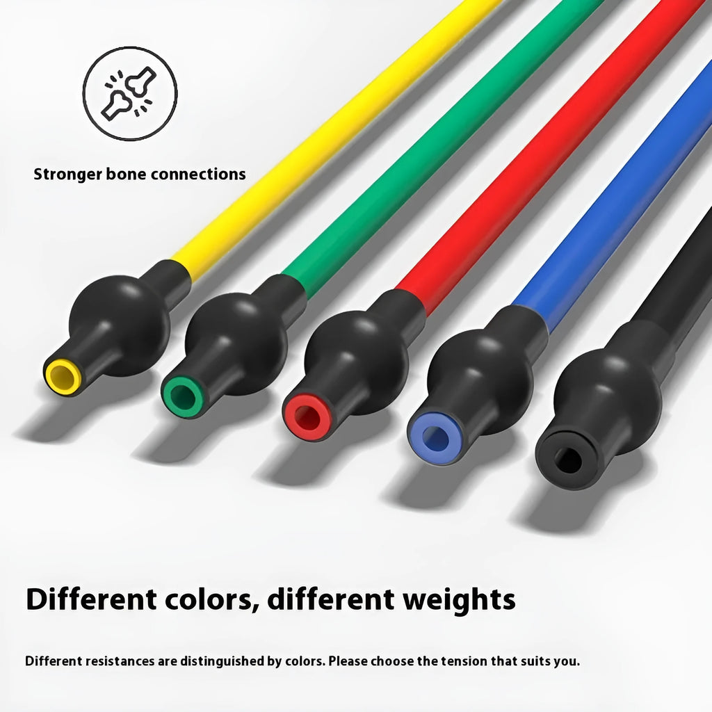 Adjustable chest expander with colour-coded TPE tension ropes in five resistance levels for fitness training