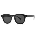 Round rim sunglasses with simple design in multiple frame and lens colour combinations