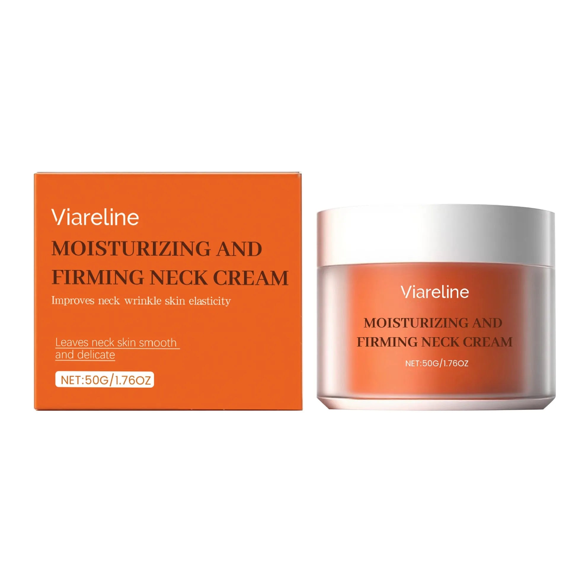 50g neck contour moisturising cream jar with 6.3x6.3x4.5cm packaging dimensions