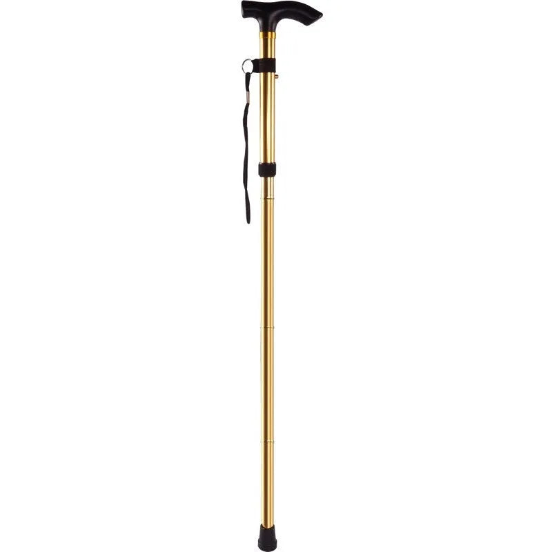 Aluminium folding walking stick with adjustable telescopic height and non-slip rubber tip
