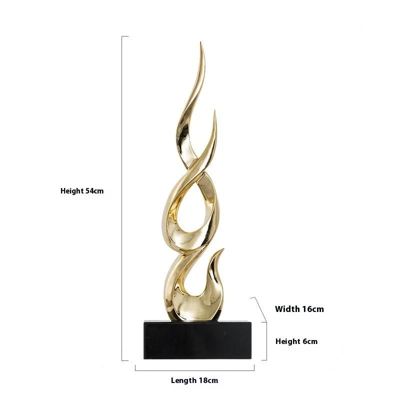 Plastic resin high-rise festival decoration in bright gold colour with modern minimalist design