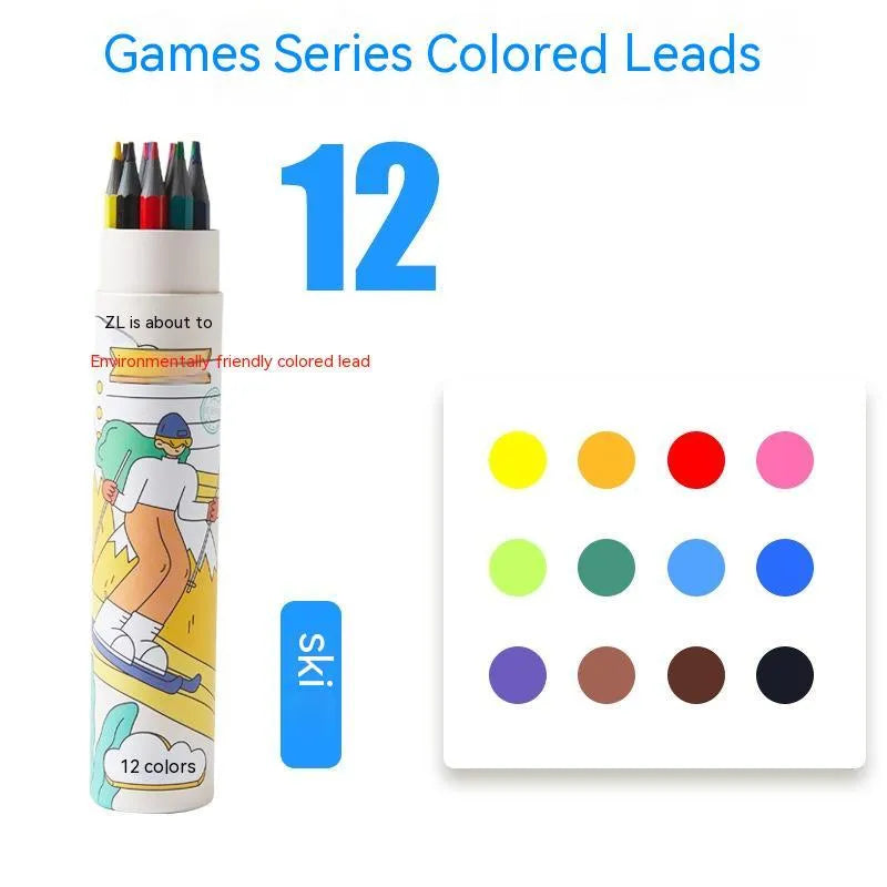Zhenglin Sports Series colour pencil sets in various pack sizes including 24 and 36 colours.