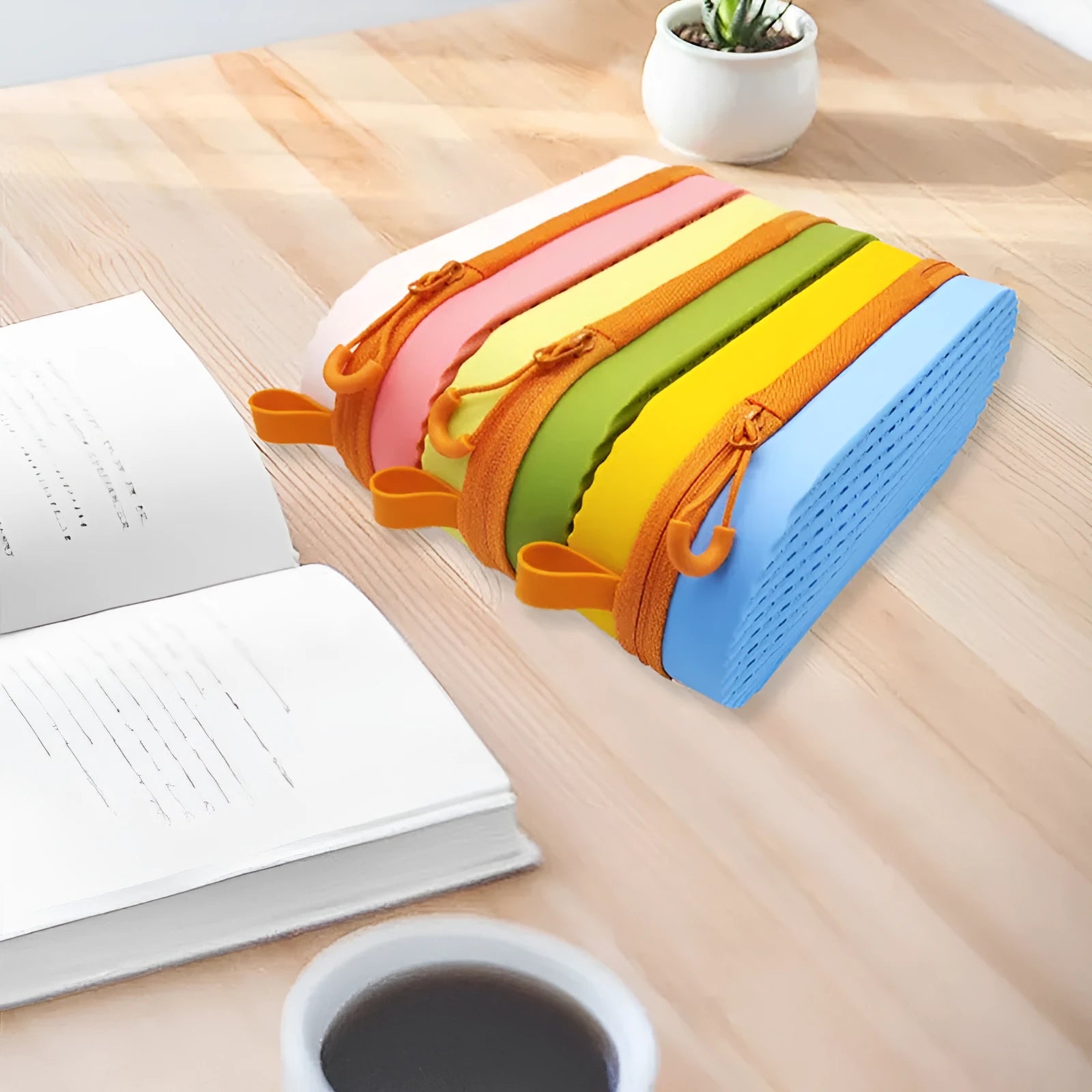 Silicone glasses case with long handle in multiple colour options showing 200x80x50mm dimensions