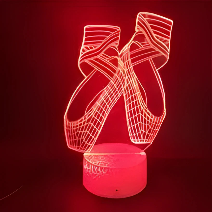 3D ballet dancer LED night light with remote control showing seven colour options
