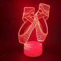 3D ballet dancer LED night light with remote control showing seven colour options
