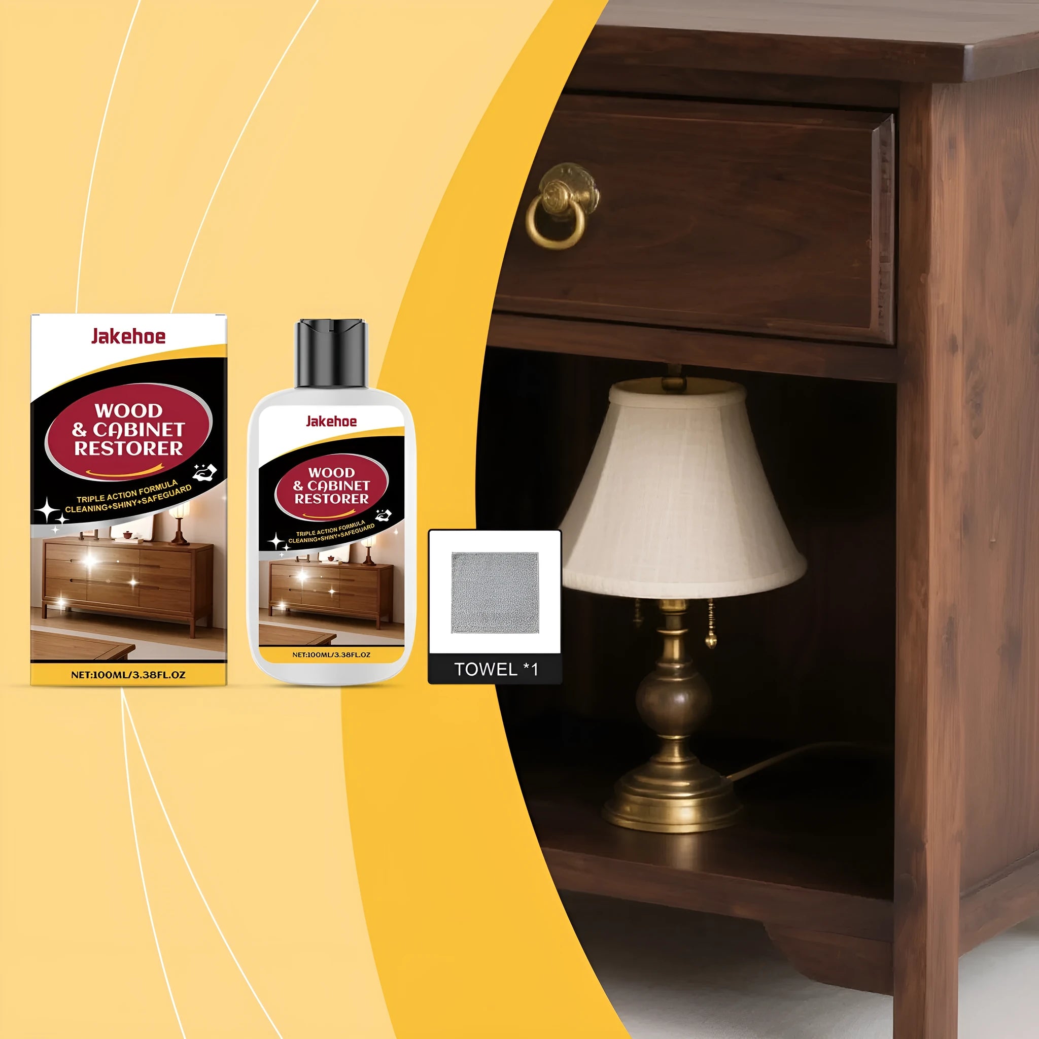 100ml wooden furniture scratch care agent bottle with cleaning towel for surface maintenance