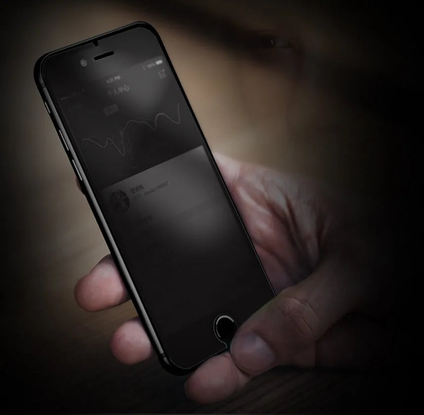 Tempered glass screen protector for Apple iPhone XS Max showing anti-reflective and mirror finish.