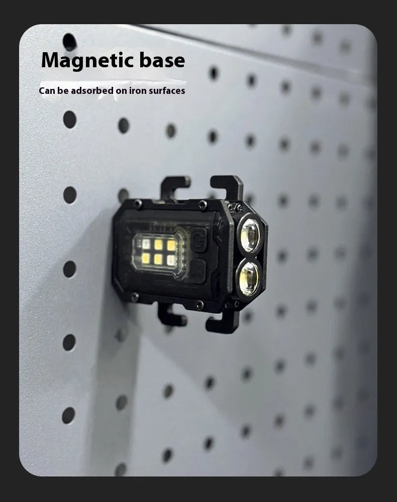 Tactical mini warning flashlight with USB charging cable and backpack mount